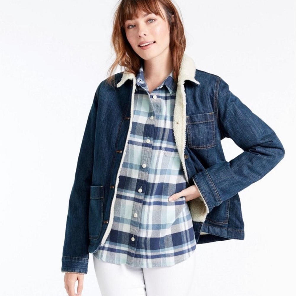 LL Bean 1912 Denim Chore JacketSherpa Lined